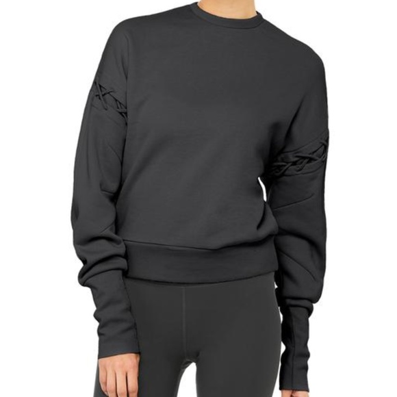 ALO Yoga Sweaters - ALO Hook-up Lattice Long Sleeve Pullover Sweater L